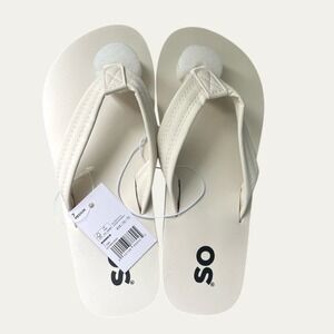 SO Womens Size 7 Bone Platform Flip Flops Thong Sandals Kohls Neutral NWT